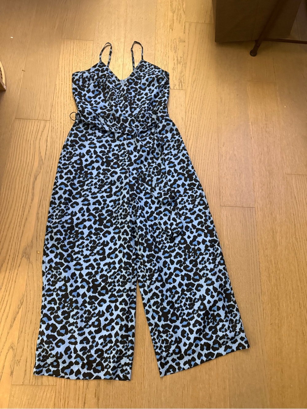Banana Republic Blue and Black Animal Print Jumpsuit